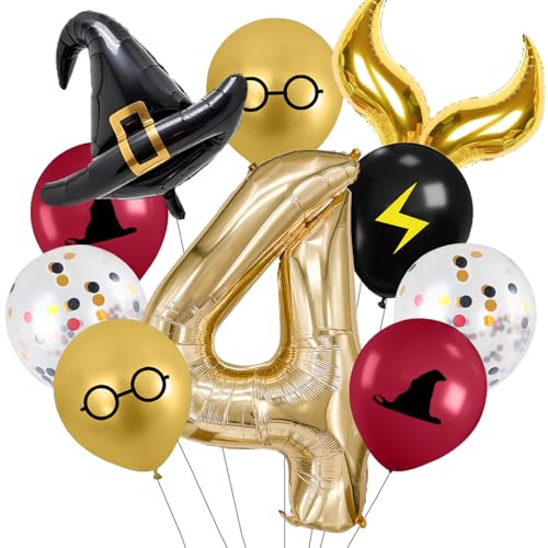 Number 4 Magic Balloon Set - Mystic Wizard Themed Party Decorations
