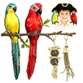 Artificial Parrot Bird Figurine Set - Realistic Tropical Macaw Decor & Party Prop