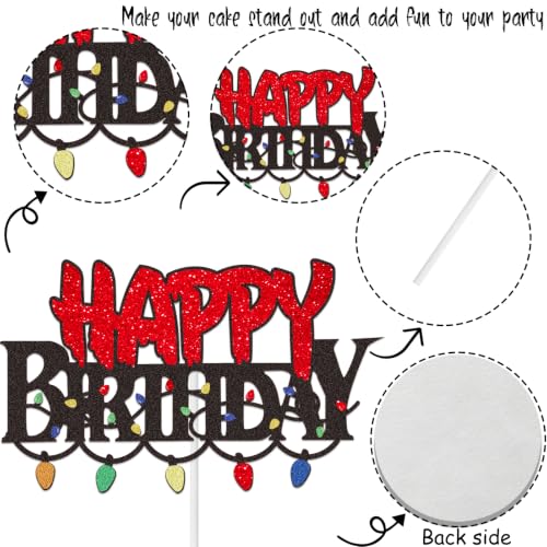 Red and Black Halloween Cake Topper Spooky Party Decoration