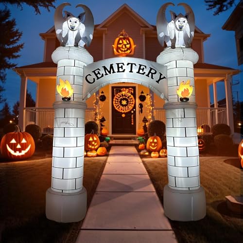10Ft Halloween Inflatable Archway Outdoor Decor Cemetery Entrance