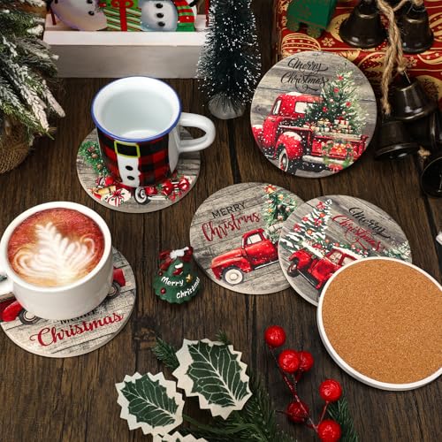 Halloween Gothic Coasters Set - Spider Skull Raven Design, 6 Pieces, Variation: Christmas