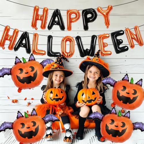 Halloween Balloons Banner with Pumpkin Balloons for Party Decorations