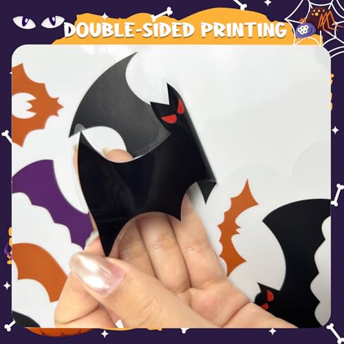 Halloween Window Clings 112 Pcs Double Sided Bat Stickers for Home Office Classroom Decor