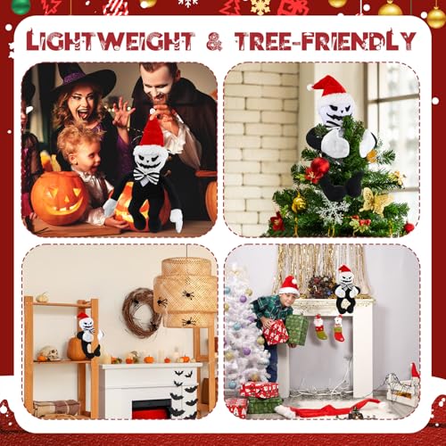 Christmas Tree Topper Decorations Plush Santa Hat Poseable Holiday Decor