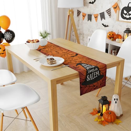 Halloween Witch Table Runner - Not Every Witch Lives in Salem - 73x13.8 Inches