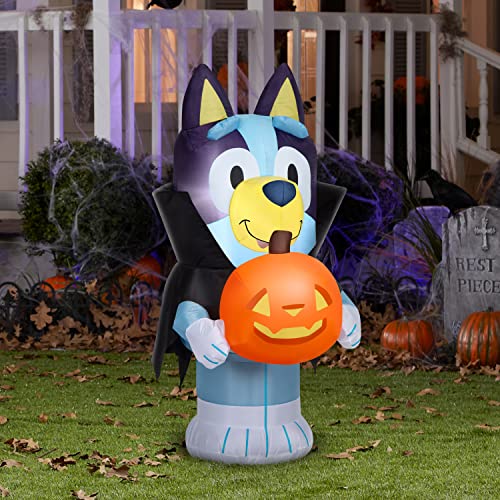 Bluey Halloween Inflatable - 3.5 Ft Lighted Vampire Yard Decoration with Jack O'Lantern - Bluey Halloween