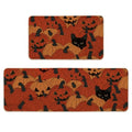 Cat Halloween Kitchen Mats Set of 2 - Non-Slip Decorative Floor Protectors
