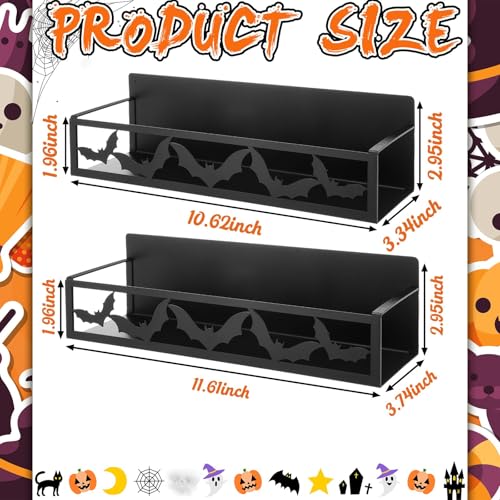 Beeveer Magnetic Spice Rack for Refrigerator - Bat/Black, 2 Pack
