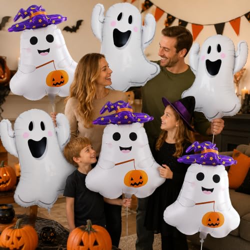 Halloween Ghost Balloons Set - Foil Party Decorations for Halloween