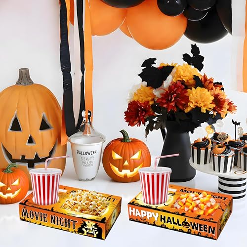 36-Pack Halloween Snack Trays with Drink Holders for Movie Night & Parties