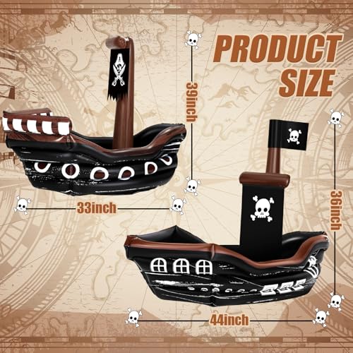 Inflatable Pirate Ship Drink Cooler - Classic Style, Large Capacity Summer Party