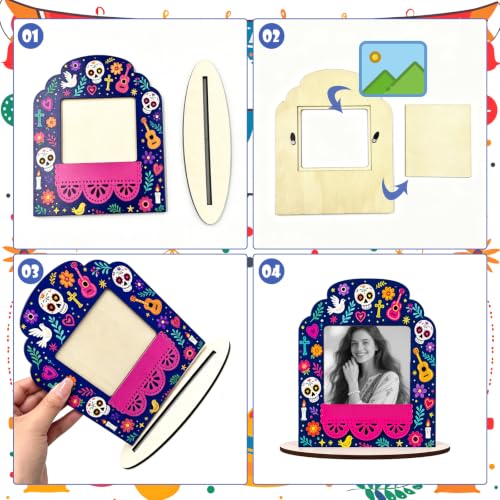 12 Pack Day of the Dead Picture Frames for Altar Decor - Mexican Cultural Memorials