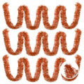 Orange Christmas Foil Tinsel Garland 3 Pack, 59 Feet Shiny Hanging Decorations