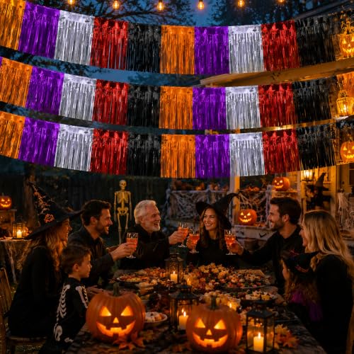 OHOME Halloween Party Decorations - Trick or Treat Streamer Backdrop Banner 10FT - Red & Black