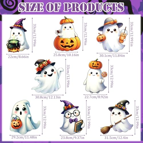 Halloween Yard Signs Decorations Pumpkin Ghost Outdoor Stakes - 8 Pack, 12x13 Inch, Variation: Pumpkin Ghost