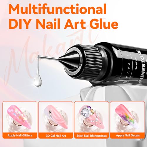 Strong Hold Rhinestone Nail Glue Gel for 3D Nail Art & Charms - 2 Pack