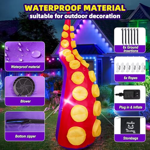 Halloween Inflatable Octopus Tentacles Decoration with LED Lights - Tentacles - C