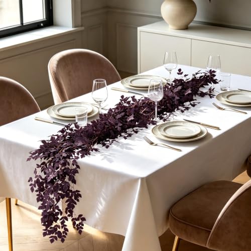 Artificial Cimicifuga Vine Garland for Fall Decor - Brown 2 Pack, 12 ft