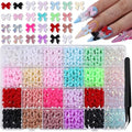 Bowknot Nail Charms Set - 820pcs Colorful Flatback Resin Bows for Nails & DIY Crafts