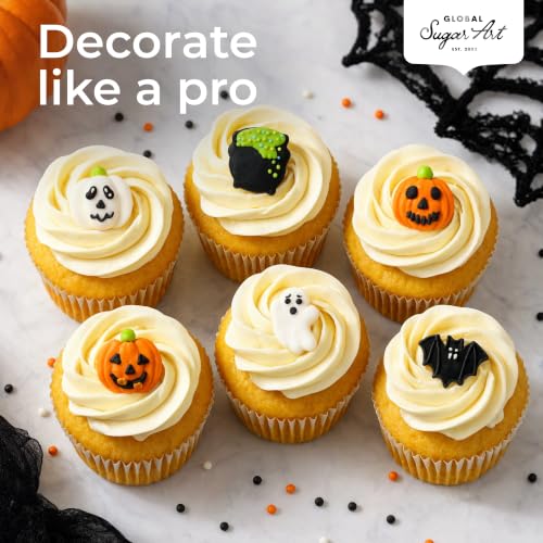 Halloween Cake Decorations Edible Cauldrons & Ghosts Set - 18 Count - Royal Icing