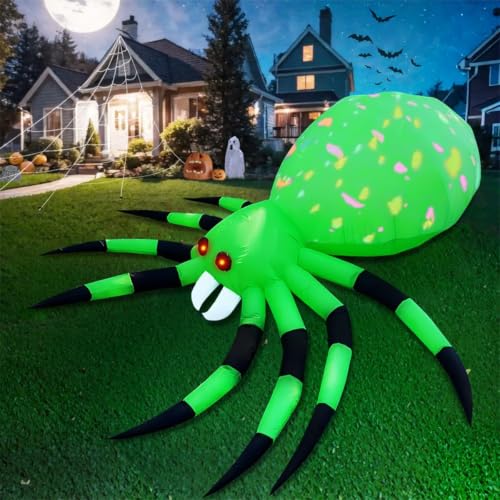 12FT Inflatable Halloween Spider with LED Lights Outdoor Yard Decoration