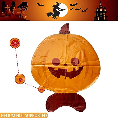 Halloween Pumpkin Balloons Set - 3 Large Foil Pumpkin Balloons for Party Decorations - Variation of Pumpkin Halloween Balloons