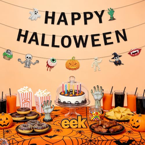 Halloween Banner Decorations Ghost Horror - Black Halloween Party Banner