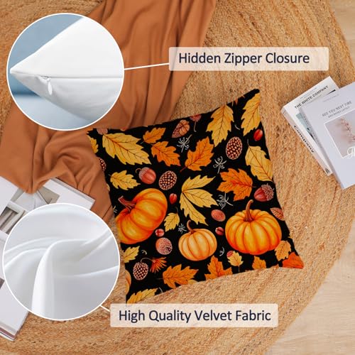4-Pack Fall Pillow Covers 18x18 Autumn Pumpkin Sunflower Gnome Decor Set - Variation of THIS listing