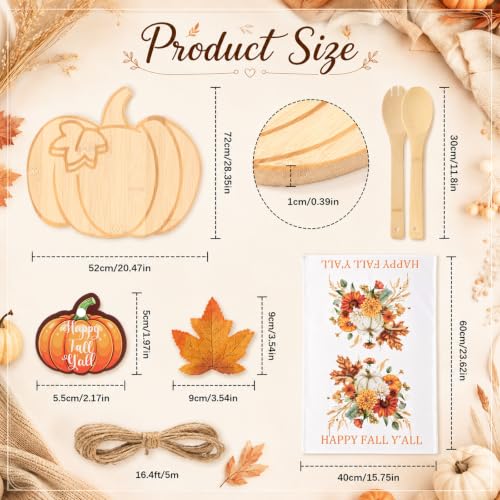 Fall Housewarming Gift Set with Pumpkin Cutting Boards & Kitchen Decor - 31 Pcs - Variation of Pumpkin