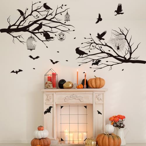 Halloween Wall Decals Black Tree Branch Wall Stickers - Halloween Tree Variation
