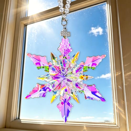 Large Colorful Crystal Snowflake Christmas Ornament 2026 - Keepsake Gift