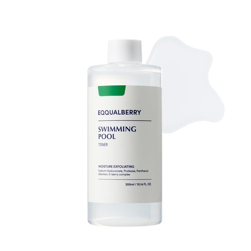 EQQUALBERRY Swimming Pool Toner - Korean Toner for Daily Exfoliating & Deep Hydration with Natural Enzyme Protease & Hyaluronic Acid, For Sensitive Skin, 10.14 Fl Oz (300ml)