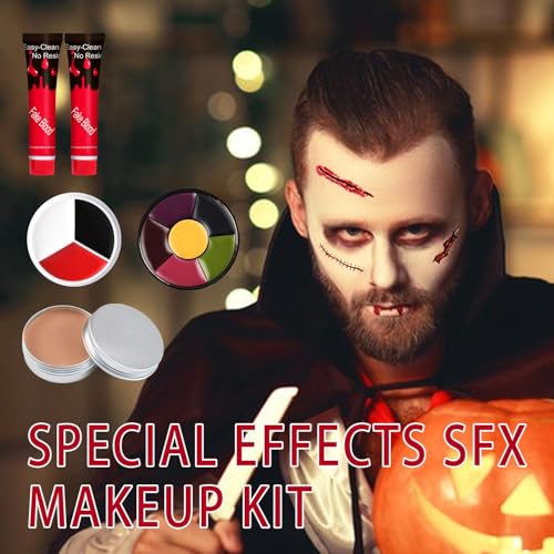 Fake Blood Scar Wax SFX Makeup Kit - Halloween Special Effects Set - Variation A