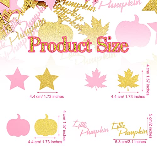 Fall Thanksgiving Pink & Gold Pumpkin Confetti Set - 400 Pieces for Parties & Decor