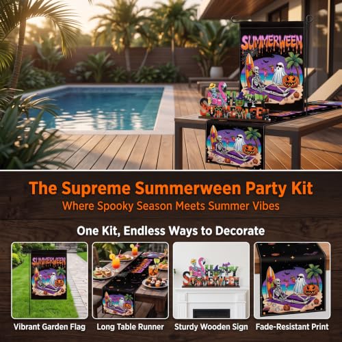 Summerween Decorations Set Tropical Gothic Halloween Party Decor for Indoor & Outdoor