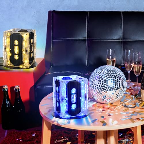Neon Disco Cassette Tape Party Decorations Set - 80s 90s Retro Neon Lights