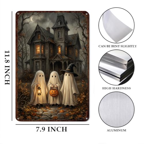 Halloween Ghost House Wall Art - Spooky Ghost Wall Decor - Variation 3