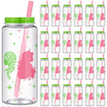 25 Pack Reusable Plastic Halloween Witch Party Cups with Lids & Straws - 13.5 oz
