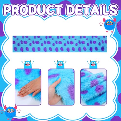 Monster Party Table Runner - Plush Furry Design, 2 Pack, 13x72 Inches - Variation of 2