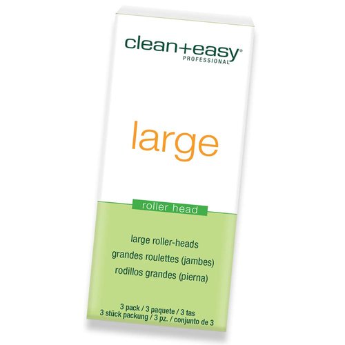 Clean + Easy Large Wax Roller Heads – Roll On Wax Refill Applicators, Compatible with Wax Cartridges for Legs & Body Hair Removal, 3 Pack