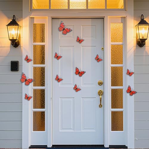 12PCS Monarch Butterfly Wall Decorations with Adhesive Dots - Halloween & Autumn Decor