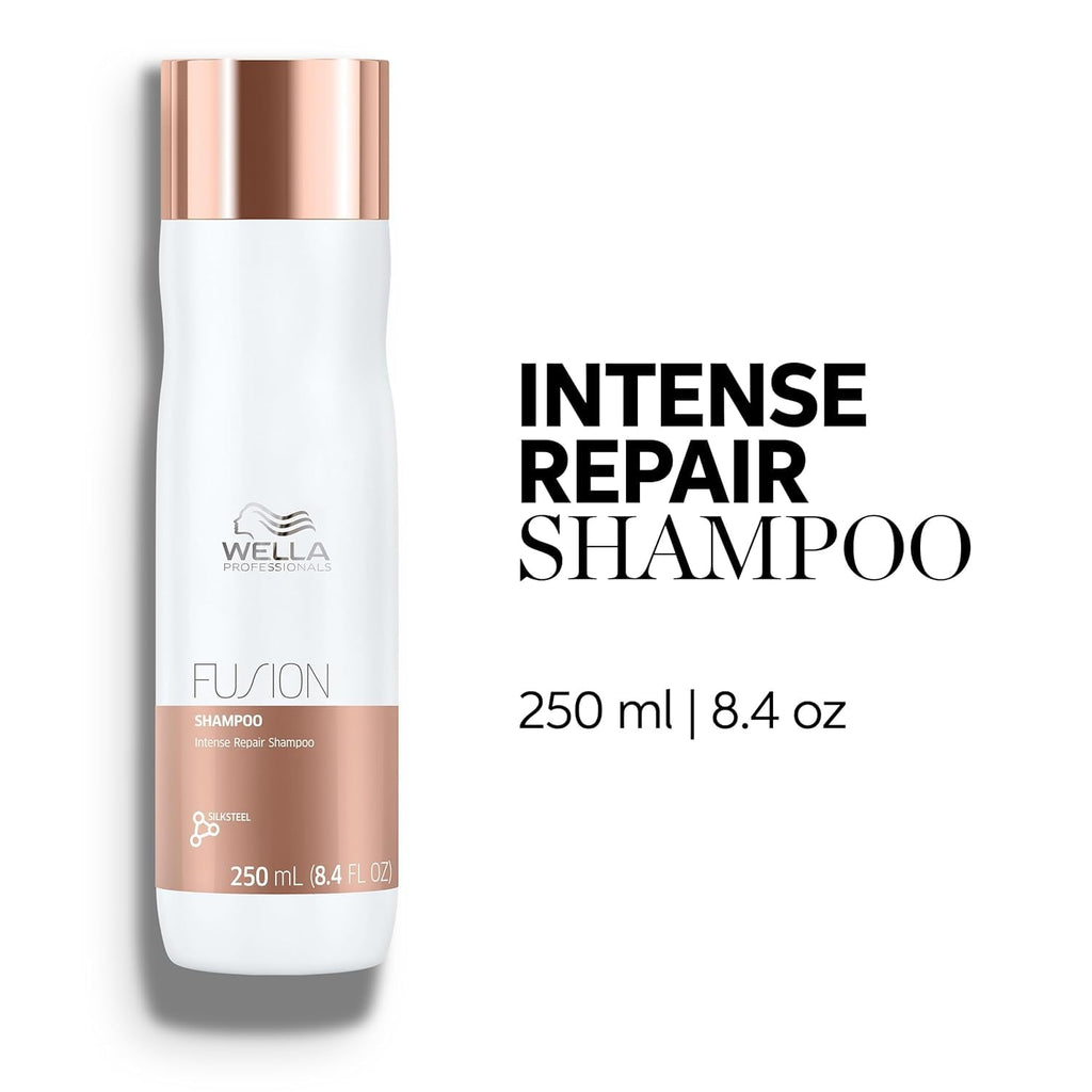 Wella Professionals Fusion Intense Repair Shampoo & Conditioner Set - Anti-Hair Breakage + EIMI Thermal Image Hairspray for Smoothness & Shine