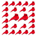 24pcs Red Cardinal Bird Mini Ornaments for Christmas Tree - 2.2in