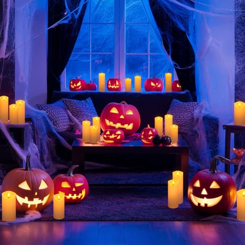 72 Pack Flameless Flickering LED Candles Outdoor Waterproof Ivory Set - 3 Sizes