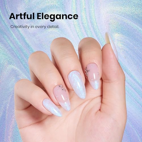 Beetles Pearl Gel Nail Polish - Iridescent Mist Blue, 15ml, Stay Shining