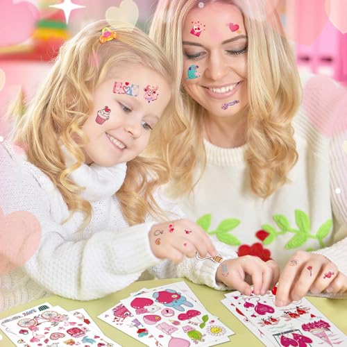 Valentine's Day Temporary Tattoos Set - Holiday Style, 20 Sheets Kids & Adults