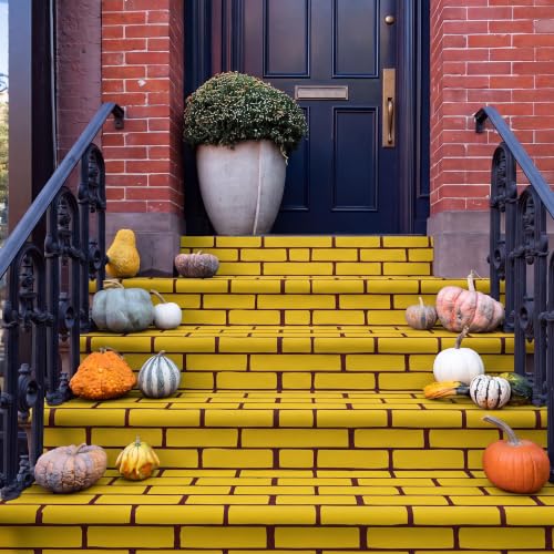 Yellow Brick Road Tablecloth Roll - 120 Ft x 54 Inch Disposable Plastic Cover with Cutter - Halloween & Wizard Party Decor - Variation: 1440" x 54"