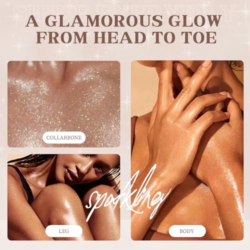 Dark Brown Body Glitter Spray - Sparkly Long-Lasting Body & Face Shimmer for Women - 2.6 Fl Oz