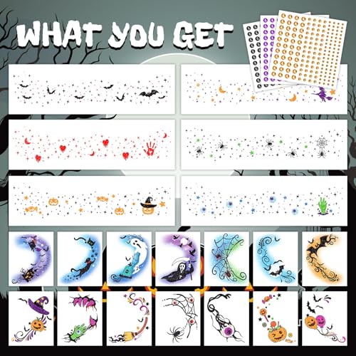 Halloween Glitter Freckle & Gem Face Tattoos - Halloween Freckles