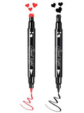 Go Ho Waterproof Liquid Eyeliner Stamps - Double-Sided Black & Red, Smudge-Proof Heart Stamp for Halloween Makeup